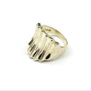 Vintage Aged Silver Artisan Boho Ring Size 5.5